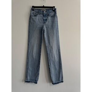 Madewell Mid-Rise '90s Straight Jean Womens 24‎ Light Wash Raw Hem vintage style